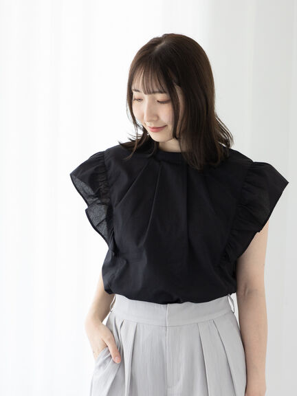 黒トップスコーデ】汗ジミが目立たない、細見え、ちょいどいい甘