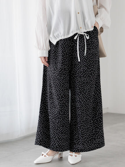 マッシモデュッティブラック光沢地模様パンツ D.HYGEN - Non-ply Yarn Lined Drop Crotch Cargo Wide Jogger