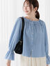 チェックスクエアネック2WAYブラウス《2025spring catalog item》（ブルー）｜Te chichi TERRASSE（テチチ テラス）通販