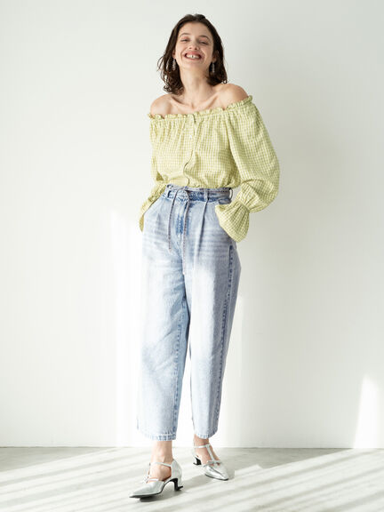 チェックスクエアネック2WAYブラウス《2025spring catalog item》（ブラック/グリーン/ブルー）｜Te chichi TERRASSE（テチチ テラス）通販