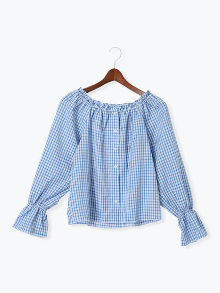 チェックスクエアネック2WAYブラウス《2025spring catalog item》（ブラック/グリーン/ブルー）｜Te chichi TERRASSE（テチチ テラス）通販
