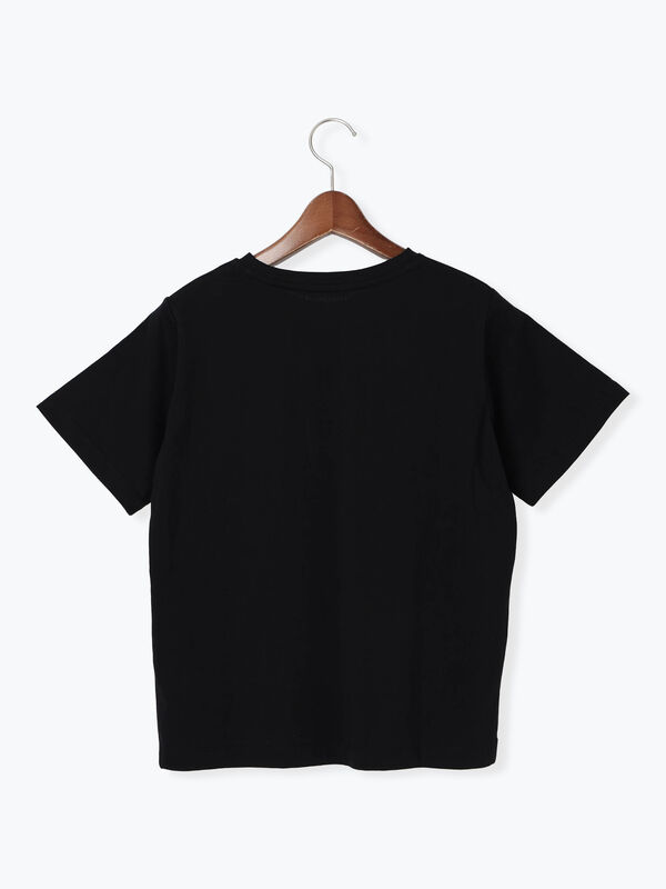 セール】 ラインストーン×刺繍Tシャツ(オフホワイト/ブラック セール】 ラインストーン×刺繍Tシャツ(オフホワイト/ブラック