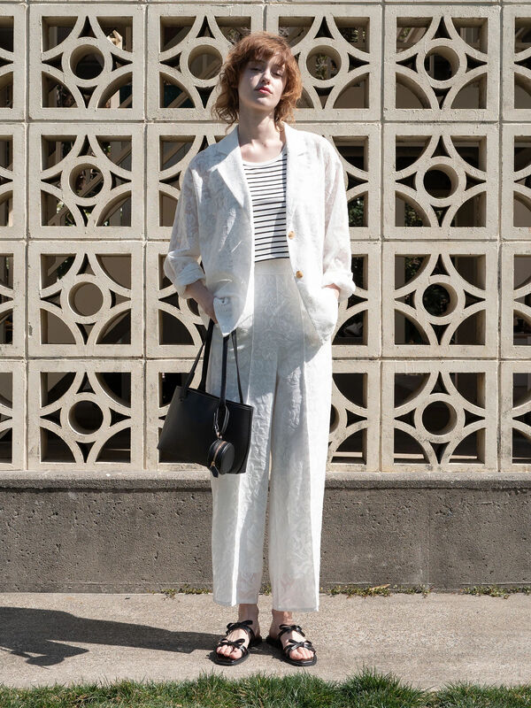 【セットアップ可】レースセンターシームパンツ《2025summer catalog item》（オフホワイト/ブラック）｜Te chichi TERRASSE（テチチ テラス）通販