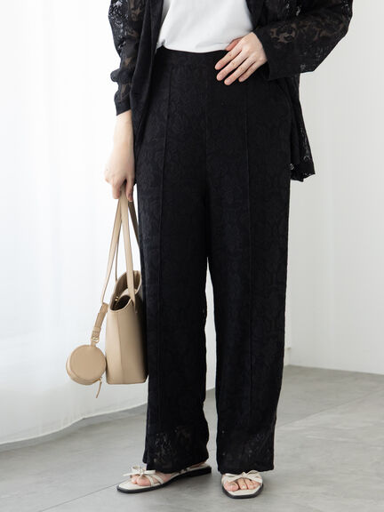 【セットアップ可】レースセンターシームパンツ《2025summer catalog item》（オフホワイト/ブラック）｜Te chichi TERRASSE（テチチ テラス）通販