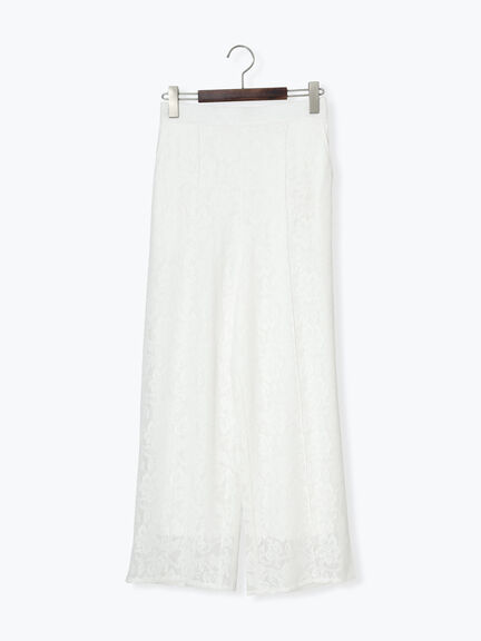 【セットアップ可】レースセンターシームパンツ《2025summer catalog item》（オフホワイト/ブラック）｜Te chichi TERRASSE（テチチ テラス）通販