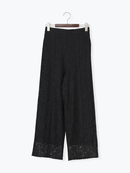 【セットアップ可】レースセンターシームパンツ《2025summer catalog item》（オフホワイト/ブラック）｜Te chichi TERRASSE（テチチ テラス）通販