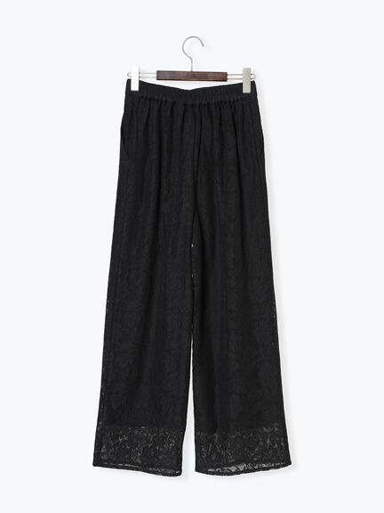 【セットアップ可】レースセンターシームパンツ《2025summer catalog item》（オフホワイト/ブラック）｜Te chichi TERRASSE（テチチ テラス）通販