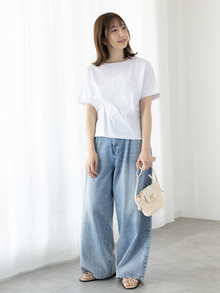 モチーフレースTシャツ（オフホワイト/グレー/チャコールグレー）｜Te chichi TERRASSE（テチチ テラス）通販