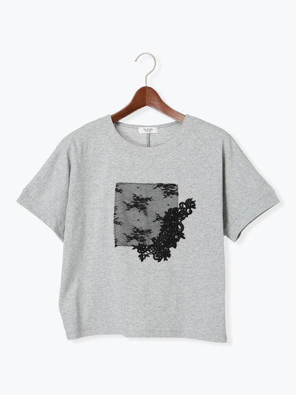 モチーフレースTシャツ（オフホワイト/グレー/チャコールグレー）｜Te chichi TERRASSE（テチチ テラス）通販