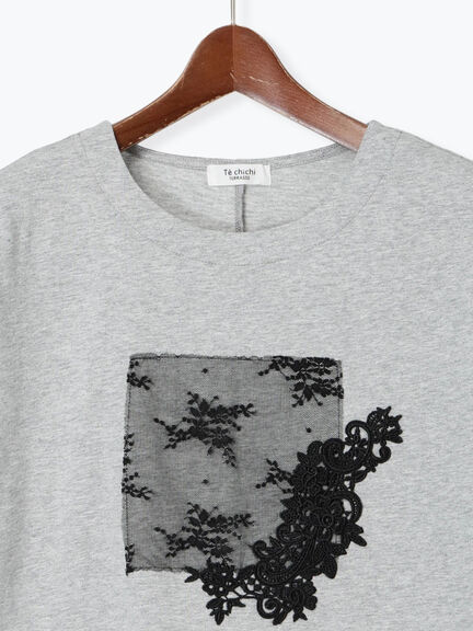 モチーフレースTシャツ（オフホワイト/グレー/チャコールグレー）｜Te chichi TERRASSE（テチチ テラス）通販
