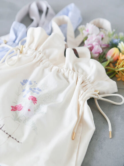 バロン♡花うさぎハリネズミ♡丸底　2wayショルダーバッグ さきまるちゃんコラボキラキラビジュー2wayショルダーバッグ