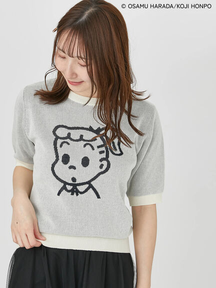 【OSAMU GOODS×Te chichi TERRASSE】柄アソート半袖ジャカードニット（オフホワイト/グレー/ネイビー）｜Te chichi TERRASSE（テチチ テラス）通販