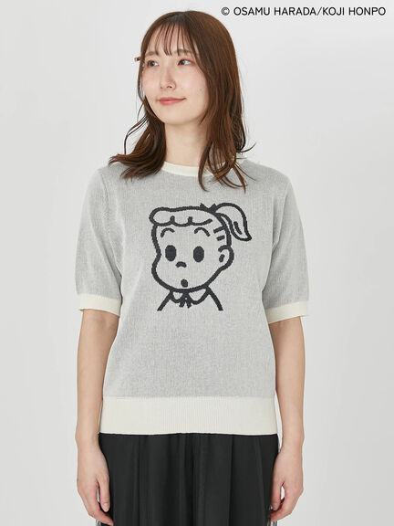【OSAMU GOODS×Te chichi TERRASSE】柄アソート半袖ジャカードニット（オフホワイト/グレー/ネイビー）｜Te chichi TERRASSE（テチチ テラス）通販