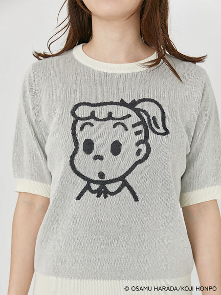 【OSAMU GOODS×Te chichi TERRASSE】柄アソート半袖ジャカードニット（オフホワイト/グレー/ネイビー）｜Te chichi TERRASSE（テチチ テラス）通販