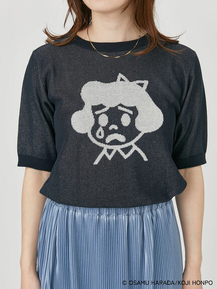 【OSAMU GOODS×Te chichi TERRASSE】柄アソート半袖ジャカードニット（オフホワイト/グレー/ネイビー）｜Te chichi TERRASSE（テチチ テラス）通販