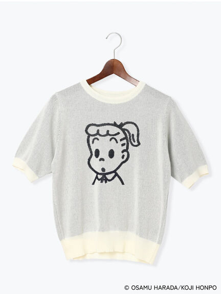 【OSAMU GOODS×Te chichi TERRASSE】柄アソート半袖ジャカードニット（オフホワイト/グレー/ネイビー）｜Te chichi TERRASSE（テチチ テラス）通販