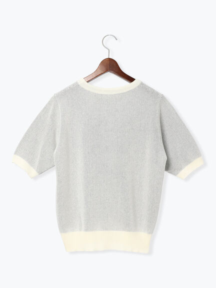 【OSAMU GOODS×Te chichi TERRASSE】柄アソート半袖ジャカードニット（オフホワイト/グレー/ネイビー）｜Te chichi TERRASSE（テチチ テラス）通販