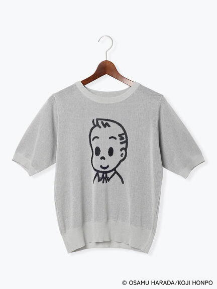【OSAMU GOODS×Te chichi TERRASSE】柄アソート半袖ジャカードニット（オフホワイト/グレー/ネイビー）｜Te chichi TERRASSE（テチチ テラス）通販