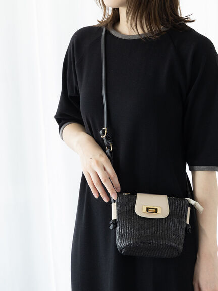 雑材ミニショルダーバッグ《2025summer catalog item》（オフホワイト/ブラック）｜Te chichi TERRASSE（テチチ テラス）通販