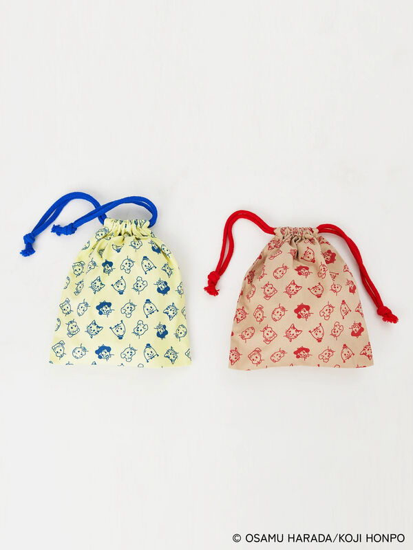 【OSAMU GOODS×Te chichi TERRASSE】総柄巾着ポーチ（ベージュ/イエロー）｜Te chichi TERRASSE（テチチ テラス）通販