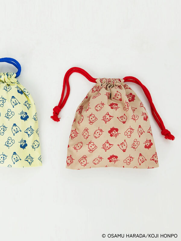 【OSAMU GOODS×Te chichi TERRASSE】総柄巾着ポーチ（ベージュ）｜Te chichi TERRASSE（テチチ テラス）通販