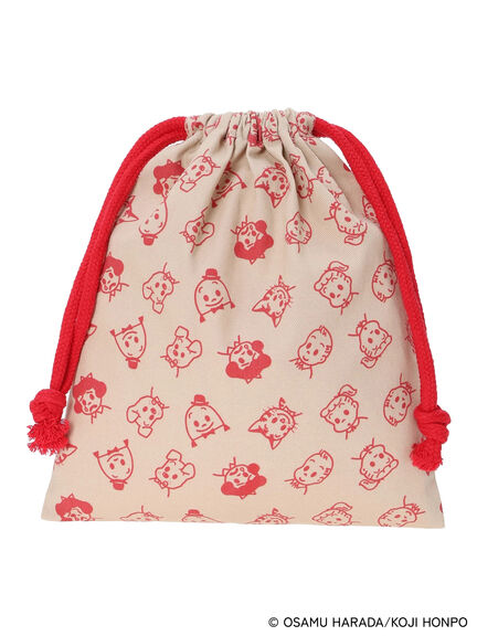 【OSAMU GOODS×Te chichi TERRASSE】総柄巾着ポーチ（ベージュ/イエロー）｜Te chichi TERRASSE（テチチ テラス）通販