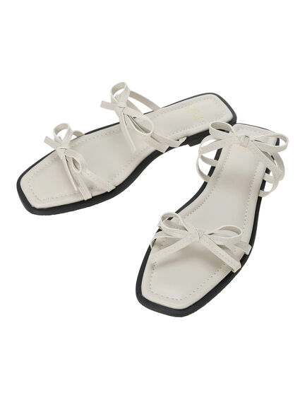 リボンフラットサンダル《2025summer catalog item》（オフホワイト/ブラック/ベージュ）｜Te chichi TERRASSE（テチチ テラス）通販