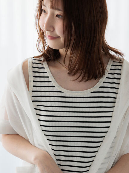 【抗菌防臭】クロップドタンクトップ《2025summer catalog item》（オフホワイト/ホワイト/ブラック）｜Te chichi TERRASSE（テチチ テラス）通販