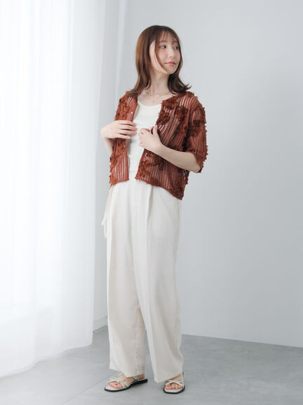 【抗菌防臭】クロップドタンクトップ《2025summer catalog item》（オフホワイト/ホワイト/ブラック）｜Te chichi TERRASSE（テチチ テラス）通販