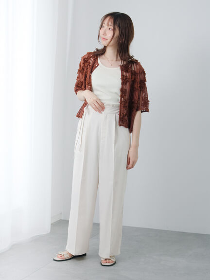【抗菌防臭】クロップドタンクトップ《2025summer catalog item》（オフホワイト/ホワイト/ブラック）｜Te chichi TERRASSE（テチチ テラス）通販