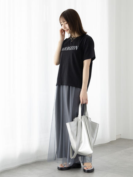 【接触冷感】フロントロゴプリントTシャツ（オフホワイト/チャコールグレー/ブラック）｜Te chichi TERRASSE（テチチ テラス）通販