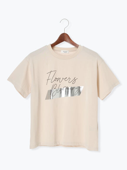 【接触冷感】箔BIGロゴTシャツ（オフホワイト/チャコールグレー/ベージュ）｜Te chichi TERRASSE（テチチ テラス）通販
