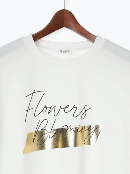 【接触冷感】箔BIGロゴTシャツ（オフホワイト/チャコールグレー/ベージュ）｜Te chichi TERRASSE（テチチ テラス）通販