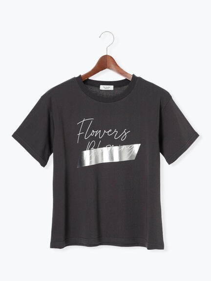 【接触冷感】箔BIGロゴTシャツ（オフホワイト/チャコールグレー/ベージュ）｜Te chichi TERRASSE（テチチ テラス）通販