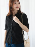 シャーリング衿付きカーディガン《2025summer catalog item》（ブラック）｜Te chichi TERRASSE（テチチ テラス）通販