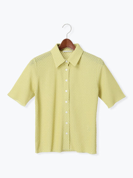 シャーリング衿付きカーディガン《2025summer catalog item》（オフホワイト/ブラック/イエロー）｜Te chichi TERRASSE（テチチ テラス）通販