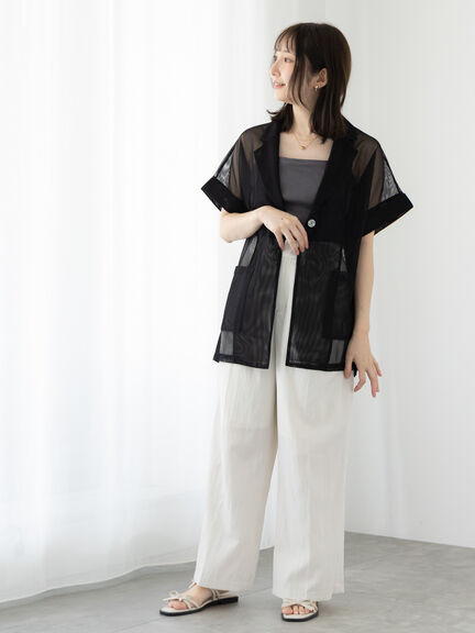 カップ付キャミソール《2025summer catalog item》（オフホワイト/チャコールグレー）｜Te chichi TERRASSE（テチチ テラス）通販