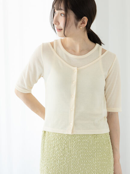 シアーテレコレイヤードアンサンブル《2025summer catalog item》（オフホワイト/ブラック/ブルー）｜Te chichi TERRASSE（テチチ テラス）通販