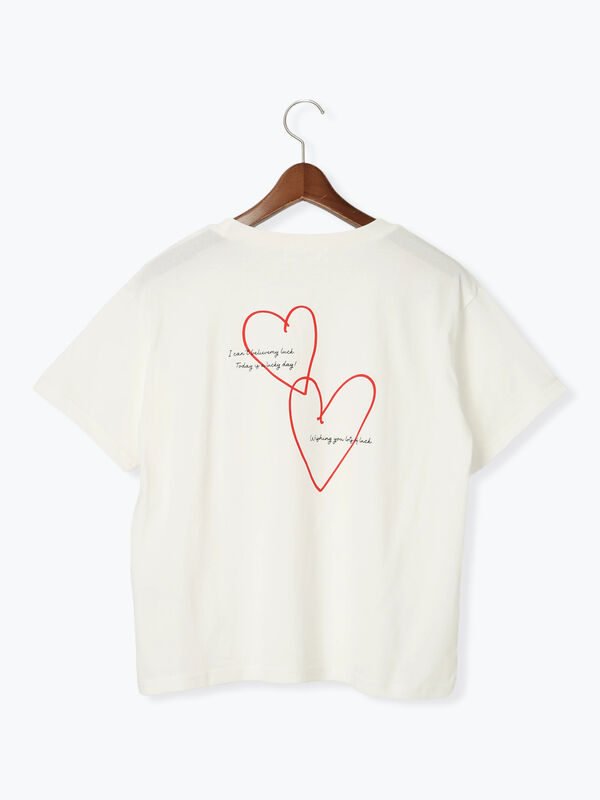 【接触冷感】ハートモチーフロゴTシャツ（オフホワイト）｜Te chichi TERRASSE（テチチ テラス）通販