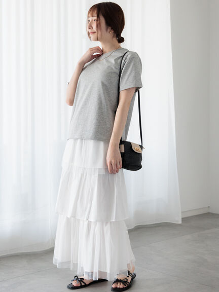 【接触冷感】ハートモチーフロゴTシャツ（オフホワイト/グレー/ブラック）｜Te chichi TERRASSE（テチチ テラス）通販