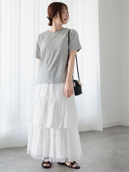 【接触冷感】ハートモチーフロゴTシャツ（オフホワイト/グレー/ブラック）｜Te chichi TERRASSE（テチチ テラス）通販