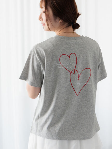 【接触冷感】ハートモチーフロゴTシャツ（オフホワイト/グレー/ブラック）｜Te chichi TERRASSE（テチチ テラス）通販