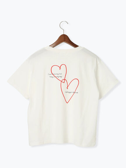【接触冷感】ハートモチーフロゴTシャツ（オフホワイト/グレー/ブラック）｜Te chichi TERRASSE（テチチ テラス）通販