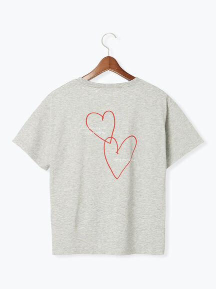 【接触冷感】ハートモチーフロゴTシャツ（オフホワイト/グレー/ブラック）｜Te chichi TERRASSE（テチチ テラス）通販