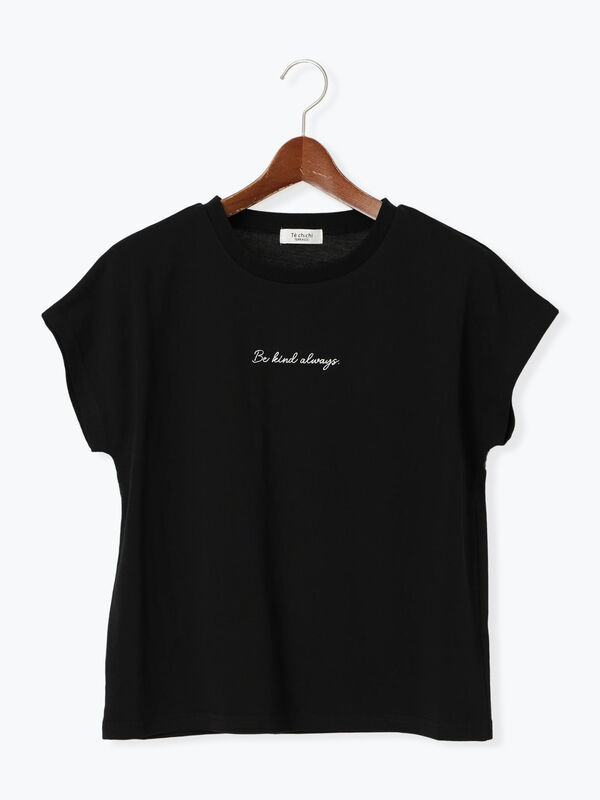 【接触冷感】筆記体ミニロゴフレンチスリーブTシャツ（オフホワイト/チャコールグレー/ブラック）｜Te chichi TERRASSE（テチチ テラス）通販