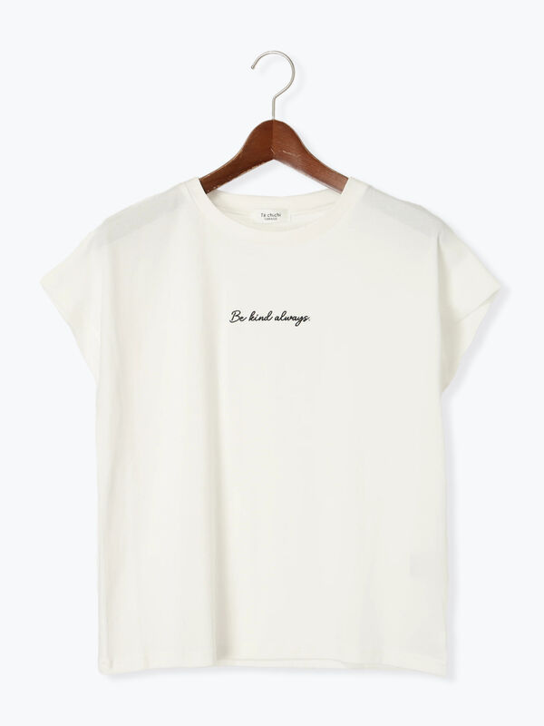 【接触冷感】筆記体ミニロゴフレンチスリーブTシャツ（オフホワイト）｜Te chichi TERRASSE（テチチ テラス）通販