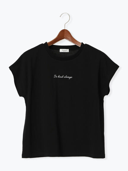 【接触冷感】筆記体ミニロゴフレンチスリーブTシャツ（オフホワイト/チャコールグレー/ブラック）｜Te chichi TERRASSE（テチチ テラス）通販
