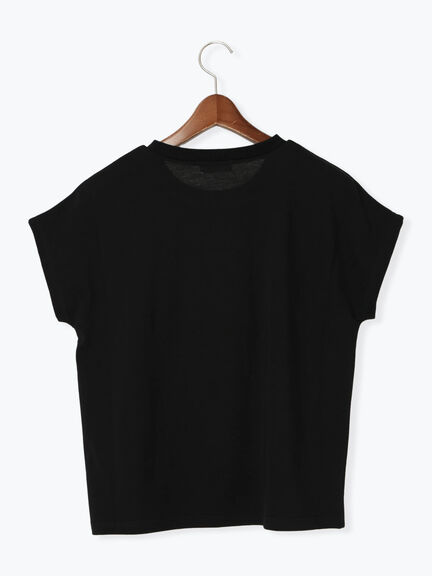 【接触冷感】筆記体ミニロゴフレンチスリーブTシャツ（オフホワイト/チャコールグレー/ブラック）｜Te chichi TERRASSE（テチチ テラス）通販