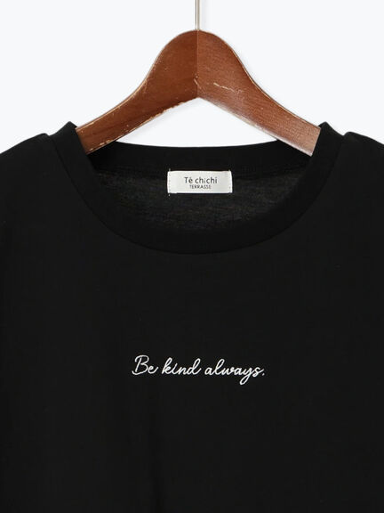 【接触冷感】筆記体ミニロゴフレンチスリーブTシャツ（オフホワイト/チャコールグレー/ブラック）｜Te chichi TERRASSE（テチチ テラス）通販