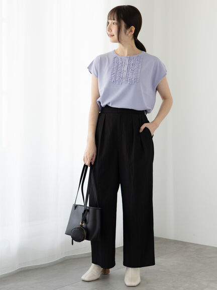 タックワイドパンツ《2025summer catalog item》（オフホワイト/グレー/ブラック）｜Te chichi TERRASSE（テチチ テラス）通販